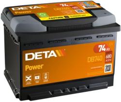 DETA BATERIAS DB740 - Bateria DETA power 74AH / 680EN  + derecha