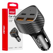 AMIO 04284 - CARGADOR DE COCHE 50W 2XUSB-A + 2XUSB-C