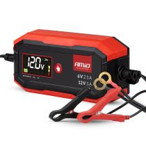 AMIO 04527 - Cargador de batería digital AGM GEL STD LiFePo4 MAX 5A 6/12V