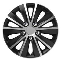 AMIO 10058 - TAPACUBOS RAPIDE NC 14" SILVER&BLACK CON TUERCAS CROMADAS