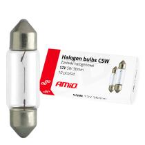 AMIO 01486 - Bombillas halógenas C5W Festoon 36mm 12V